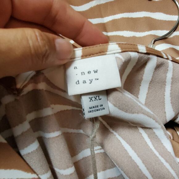 A New Day Women’s Brown Zebra Striped Slip Dress 90s Casual Evening Size XXL - Picture 7 of 8